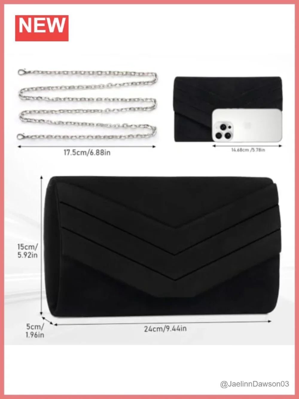 Evening Clutch Purse for Women Envelope Crossbody Detachable Chain Wedding Party